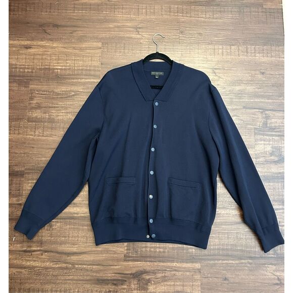 J. Crew Destination Navy Button Snap Cardigan Sweater Jacket Sz Large, MP $248 - Picture 1 of 9